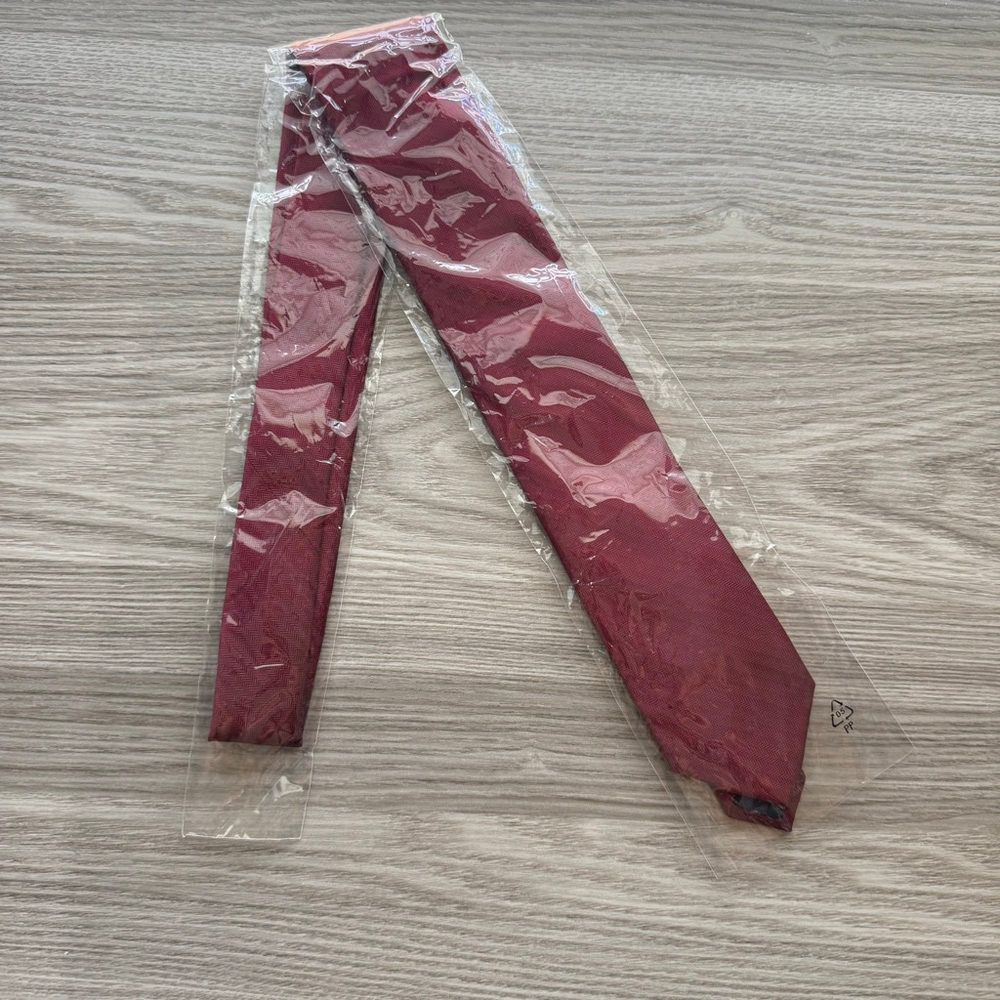 Men's The Tie Bar Burgundy Sound Wave Herringbone Tie One Size